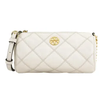 TORY BURCH TB Willa Leather Pen Case Crossbody Bag Shoulder Bag Small Size Women's Cream White