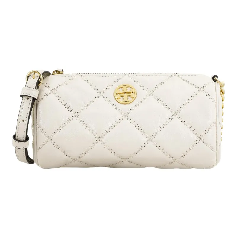 TORY BURCH TB Willa Leather Pen Case Crossbody Bag Shoulder Bag Small Size Women's Cream White-0