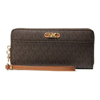 MICHAEL KORS PARKER Leather Clutches Wallets Large Size Women's Brown