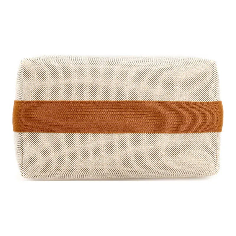 HERMES Bride-a-Brac Canvas Cotton Canvas Bag Lunch Boxes With Storage Unisex Orange-3