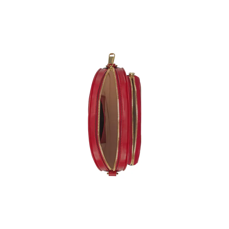 GUCCI Leather Crossbody Bag, Shoulder Bag Women's Red-6