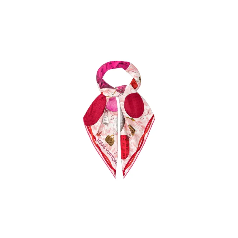 LOUIS VUITTON Up And Away Silk Scarves Women's Red-1