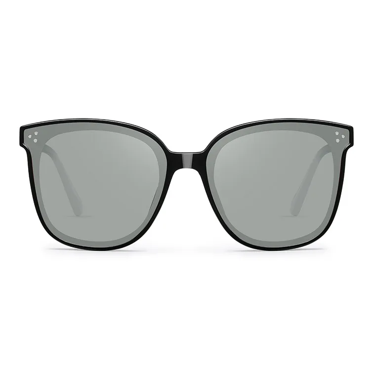VEGOOS TR/Memory Plastic Square Sunglasses Unisex Black Frame-16