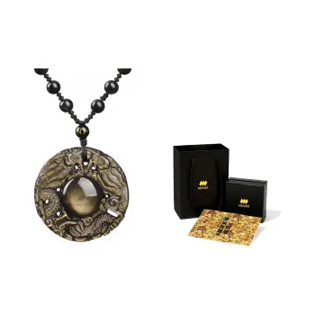 MOVER Necklaces Men 'Double Dragon Protecting The Master' Necklace