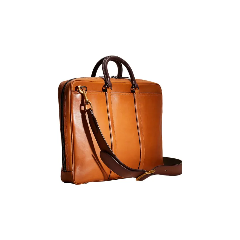 COACH Metropolitan Calfskin Briefcase Shoulder Bag Crossbody Bag Handbag Large Size Women's Brown-1