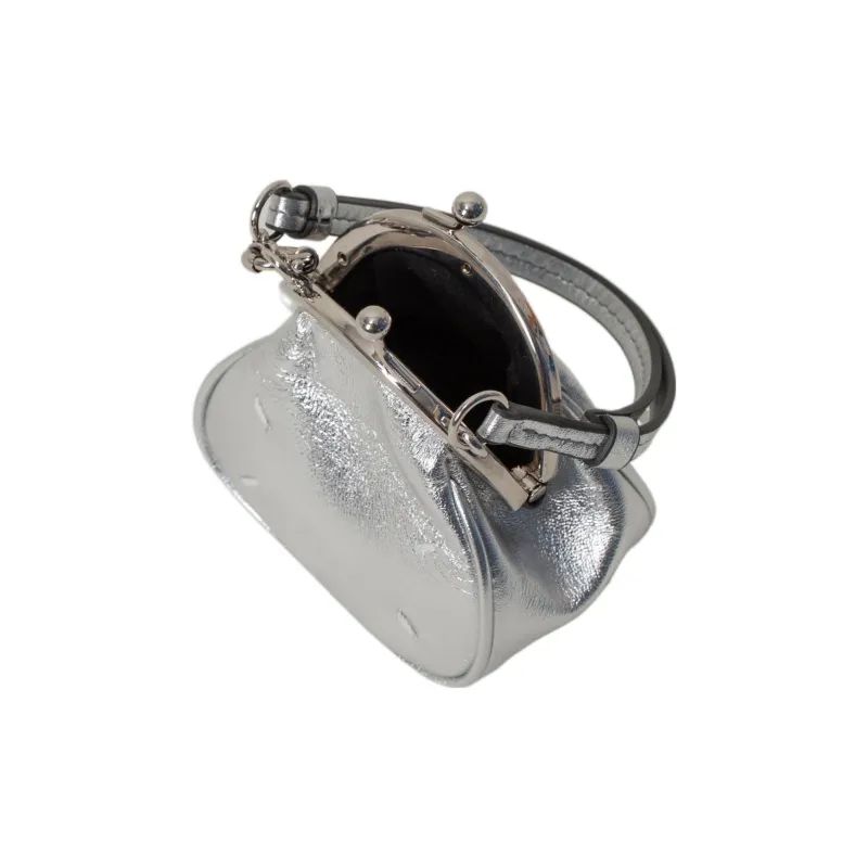 Maison Margiela Leather With Sheepskin Shoulder Bag Regular Women's Silver-4