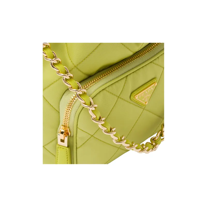 PRADA Re-Nylon Fabric Bucket Bag Portable Crossbody Bag Shoulder Bag Women's Lime Green-4