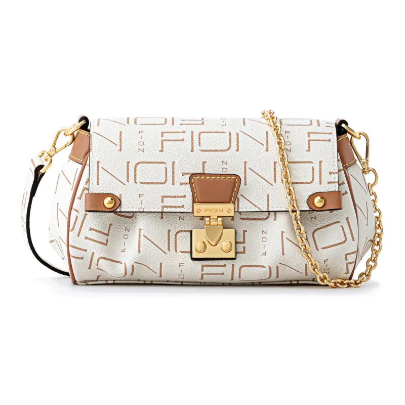 FION Fabric Shoulder Bag For Women's Medium Size Women's Multicolor-3