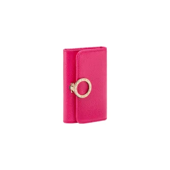 BVLGARI Calfskin Key Pouch Women's Pink