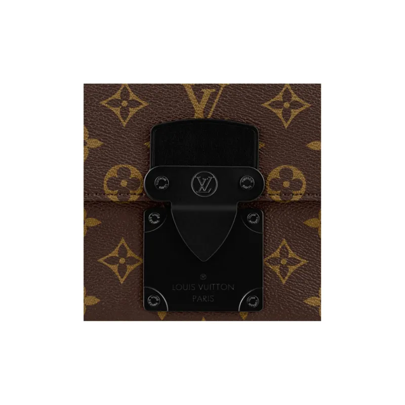 LOUIS VUITTON S Lock Messenger Monogram Macassar Brown-4