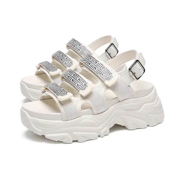 WOOS BOBO Beach Sandals 7cm Women's Ecru-2