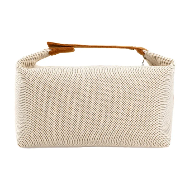 HERMES Bride-a-Brac Canvas Cotton Canvas Bag Lunch Boxes With Storage Unisex Orange-2