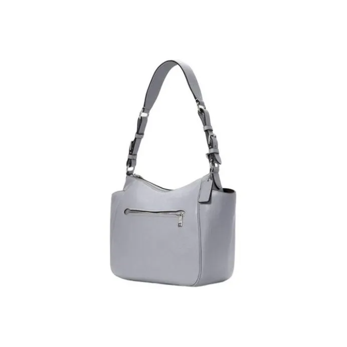 COACH Rori Leather Shoulder Bag Women's Gray-2