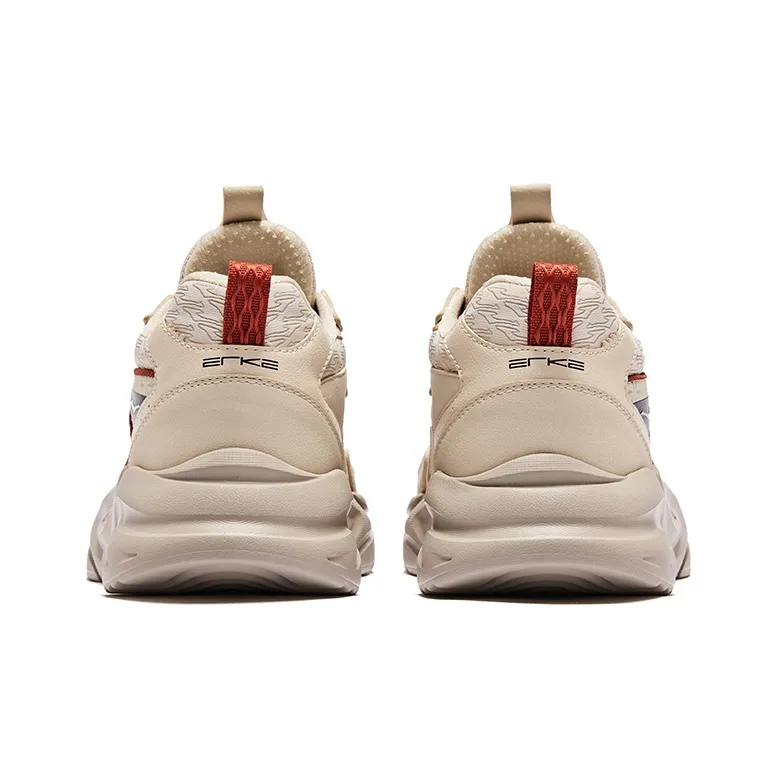 Erke Streams Cushioned Wear-Resistant Height Increasing Low-Top Running Shoes Men's Warm Linen-3