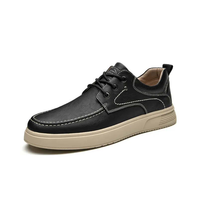 HLA Casual Shoes Men Low Top Black/Brown-1