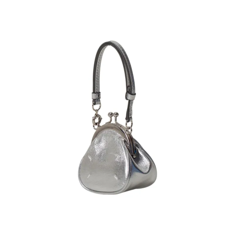 Maison Margiela Leather With Sheepskin Shoulder Bag Regular Women's Silver-3