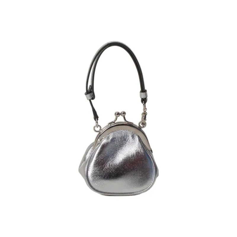 Maison Margiela Leather With Sheepskin Shoulder Bag Regular Women's Silver-2