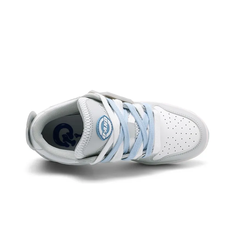 Q AND Low Top Skateboard Shoes Unisex Light Gray-2