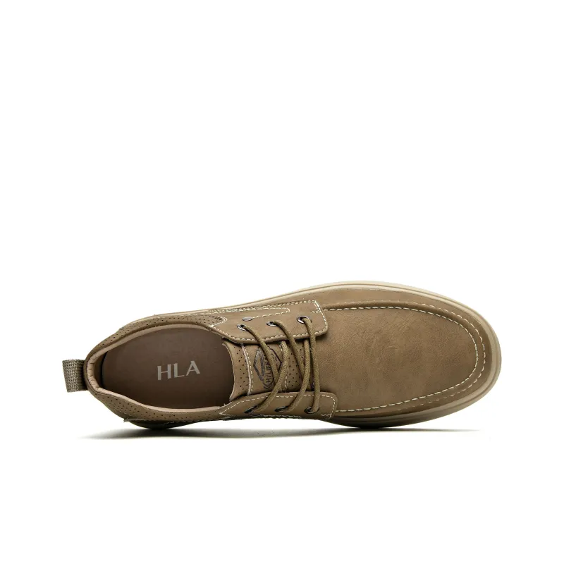 HLA Casual Shoes Men Low Top Black/Brown-8