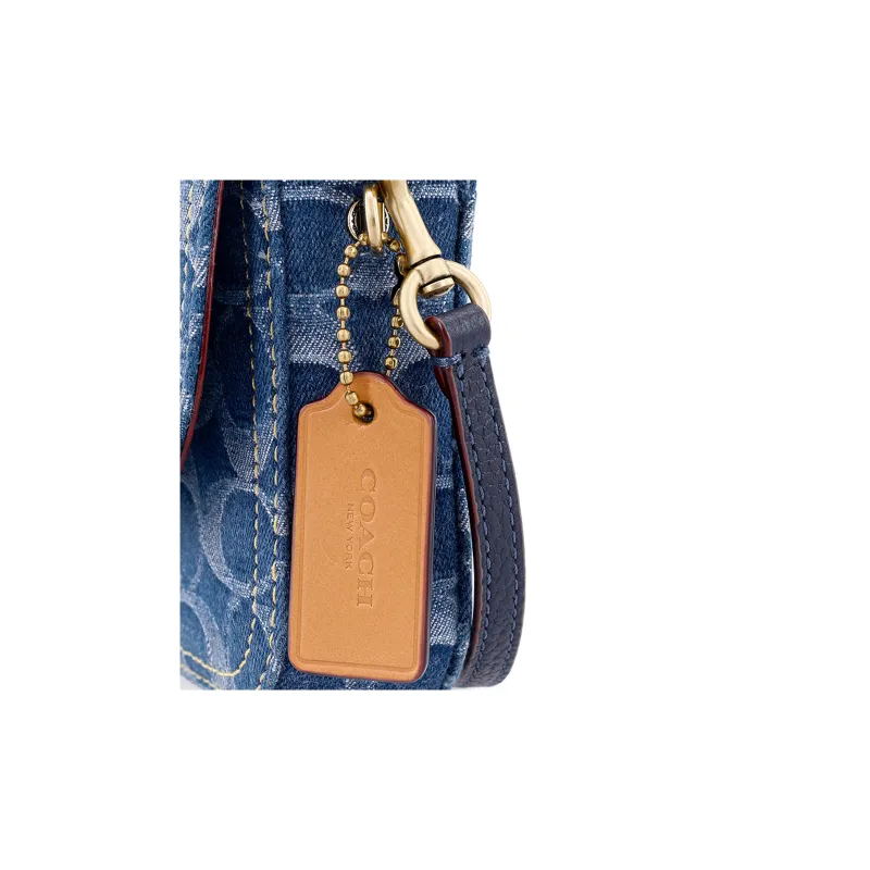 COACH Hayden Denim Fabric Crossbody Bag Women's Denim Blue Monogram-4