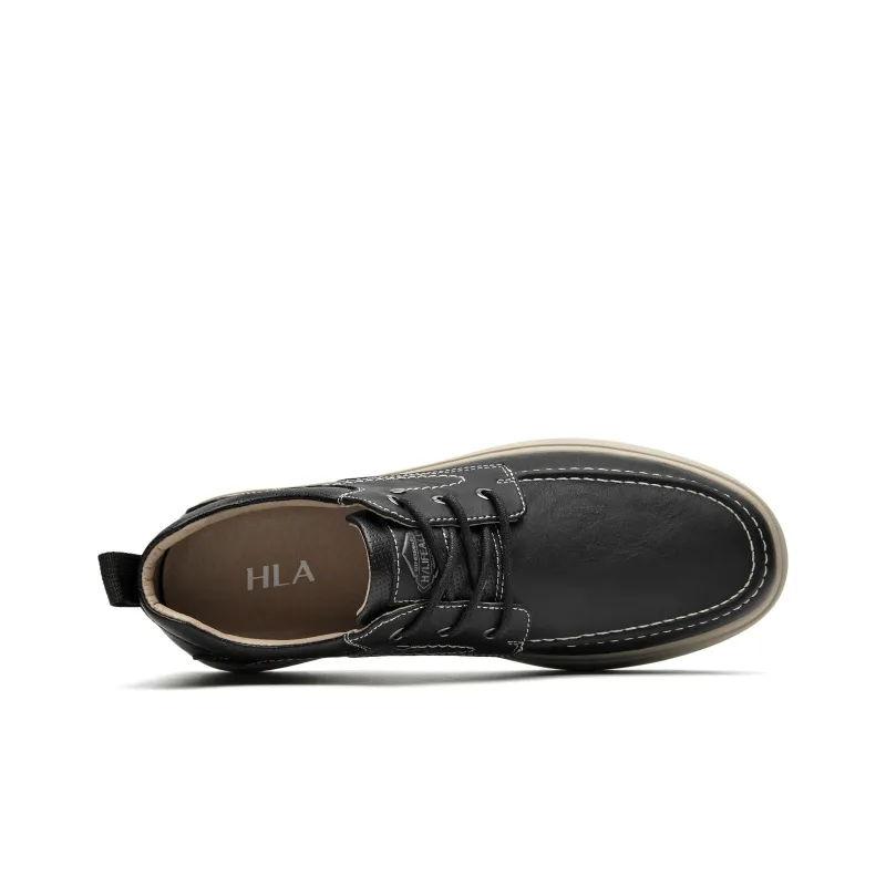 HLA Casual Shoes Men Low Top Black/Brown-2