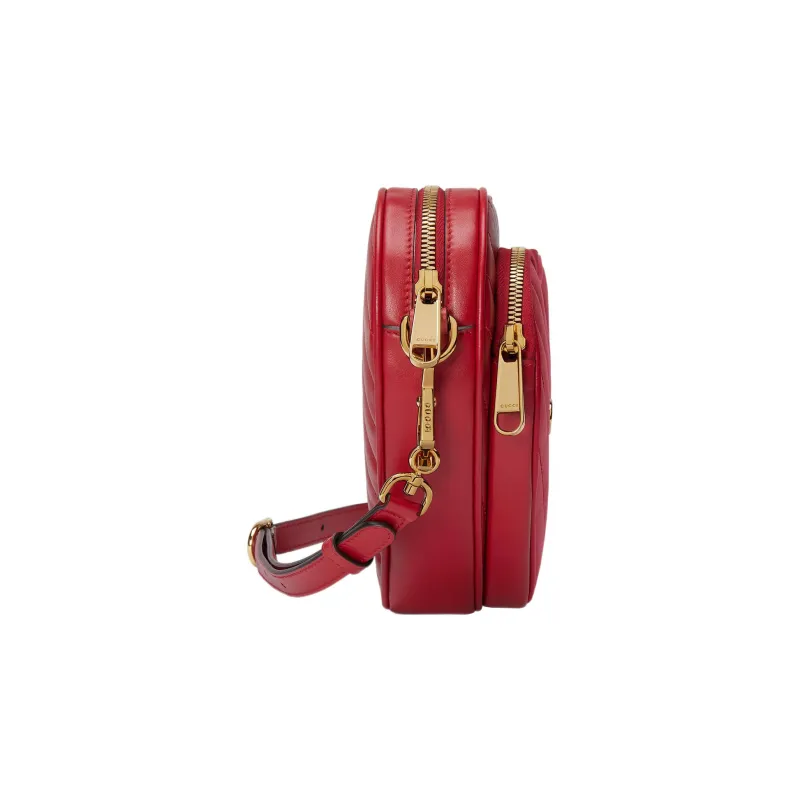 GUCCI Leather Crossbody Bag, Shoulder Bag Women's Red-2