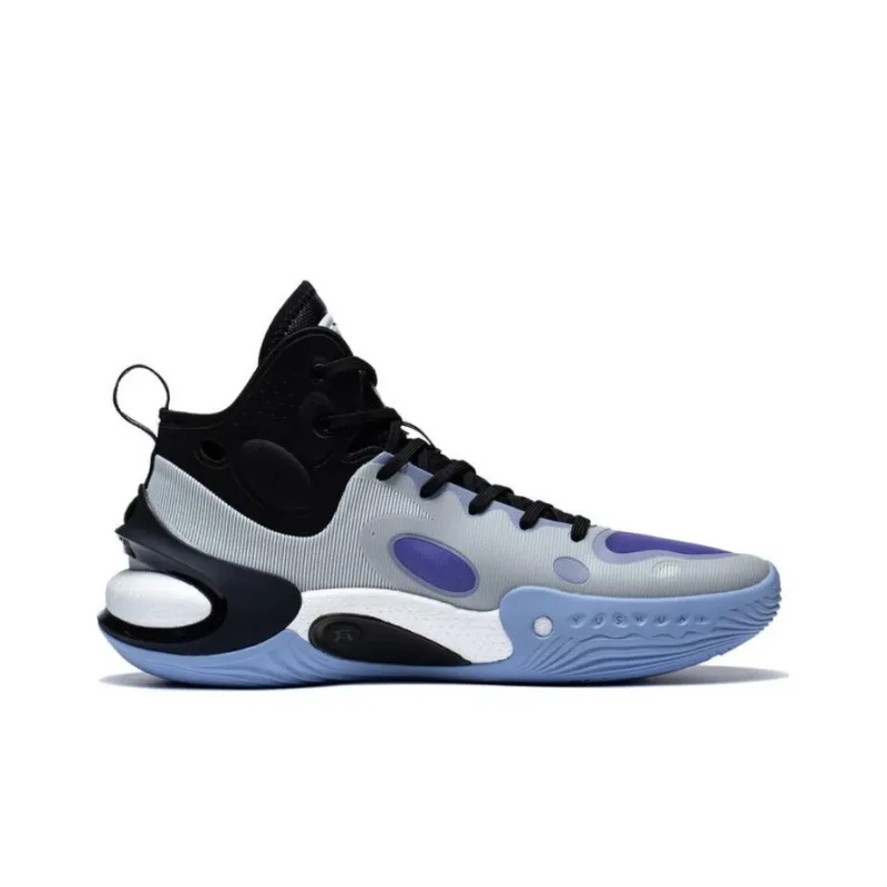 LiNing YuShuai 17 Shock Absorbers With Slip Resistant Features Mid Top Basketball Shoes Men's Black Gray-1