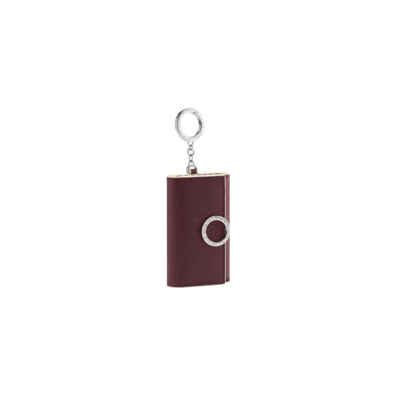 BVLGARI Bulgari Clip Calfskin Key Pouch Women's Brown-0