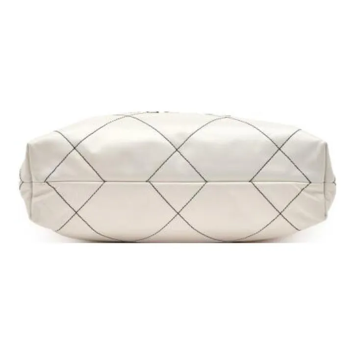CHANEL 23C Spring 22 Bag Calfskin Tote Bag, Shopping Bag, Handbag, Shoulder Bag Women's White-4