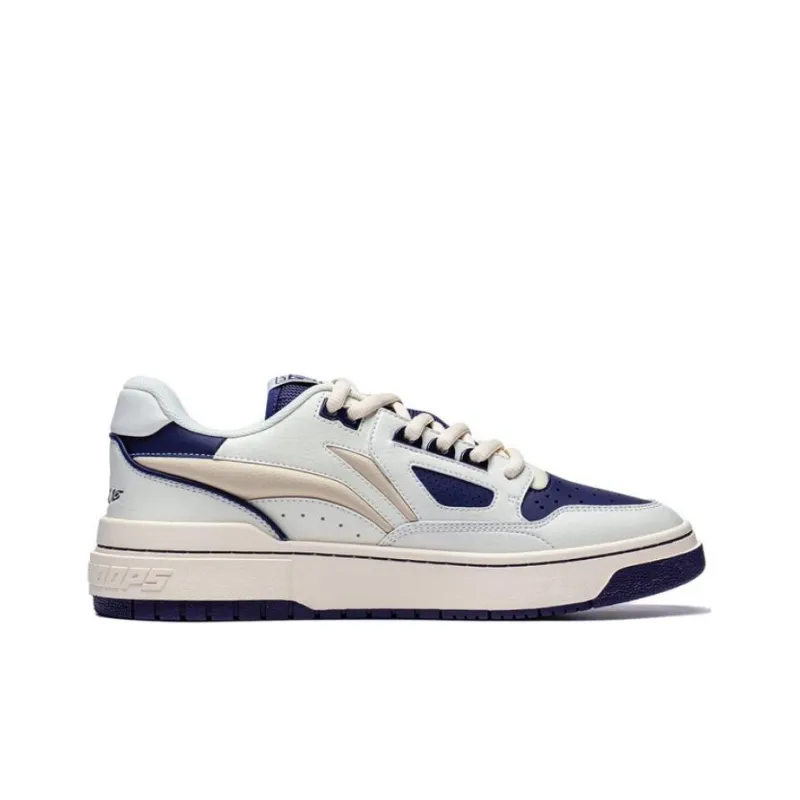 LiNing Rookie 2 Anti Slip Wear Resistant Low Top Skateboard Shoes Men's White Blue-1