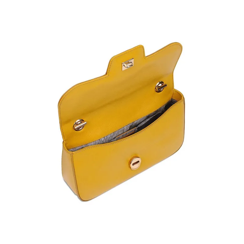 FERRAGAMO Leather Shoulder Bag Crossbody Bag Women's Yellow-4