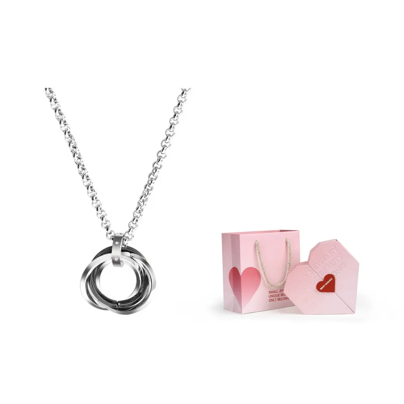 JUICY GRAPE Individual Three Loop Minimalist Style Versatile Collarbone Chain Necklaces Men's-10