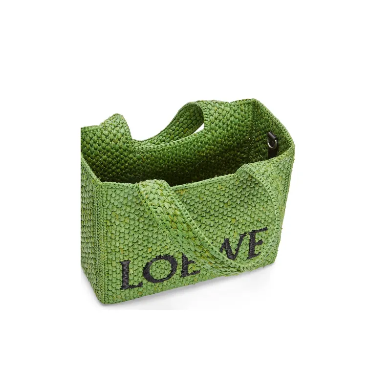 LOEWE Raffia Fiber Tote Bag, Shopping Bag, Handbag Small Size Women's Green-6