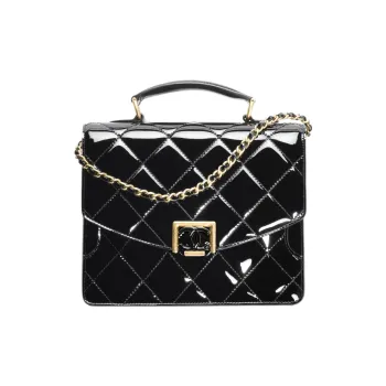 CHANEL Patent Leather Handbag, Shoulder Bag, Crossbody Bag Women's Black