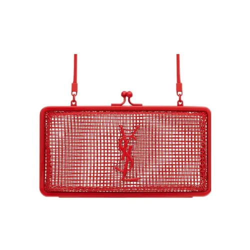 SAINT LAURENT Metallic Feel Evening Dress Bag Chain Bag Shoulder Bag Crossbody Bag Women's Flame Red