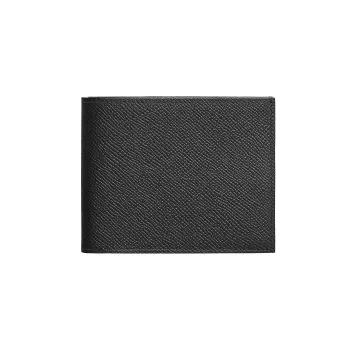 HERMES Citizen Twill Epsom Calfskin Wallet Men's Black/Midnight Blue/Sangyoubale Blue