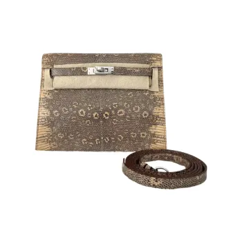 HERMES Kelly Danse Lizard Skin Crossbody Bag, Shoulder Bag Women's