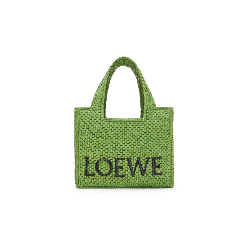 LOEWE Raffia Fiber Tote Bag, Shopping Bag, Handbag Small Size Women's Green-0