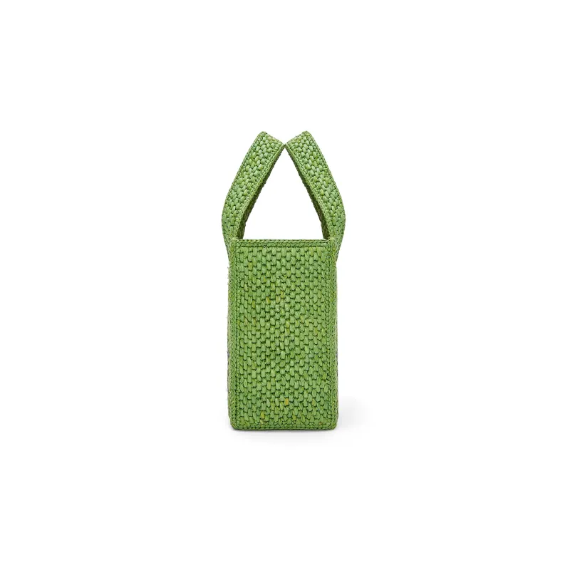 LOEWE Raffia Fiber Tote Bag, Shopping Bag, Handbag Small Size Women's Green-3