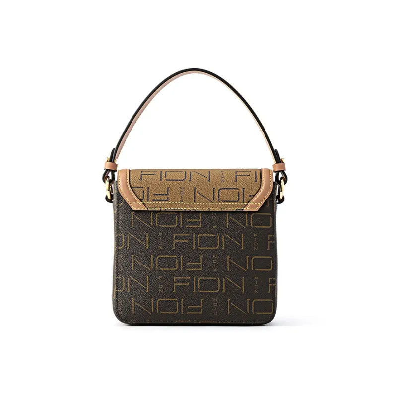 FION PVC Crossbody Handbag Trumpets Women's Coffee/Caramel-4