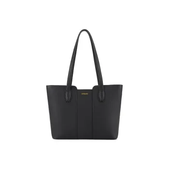 ST&SAT Genuine Leather Tote Handbag, Shoulder Bag Women's Black