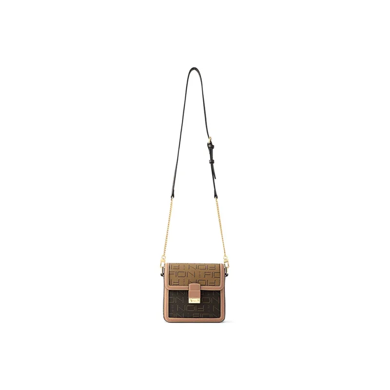 FION PVC Crossbody Handbag Trumpets Women's Coffee/Caramel-6