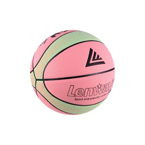 LENWAVE PU Basketball Sage Green With Pink And Multicolor Size 7 Glow In The Dark Unisex
