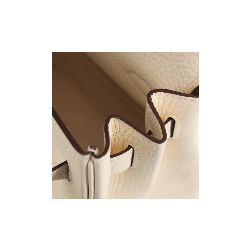 HERMES Kelly Taurillon Clemence Leather Kelly Bag Shoulder Bag Crossbody Bag Handbag Women's I2 Nata Cream White-9