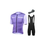 Purple Black Straps Clothing Sets, Purple Top+Straps Shorts