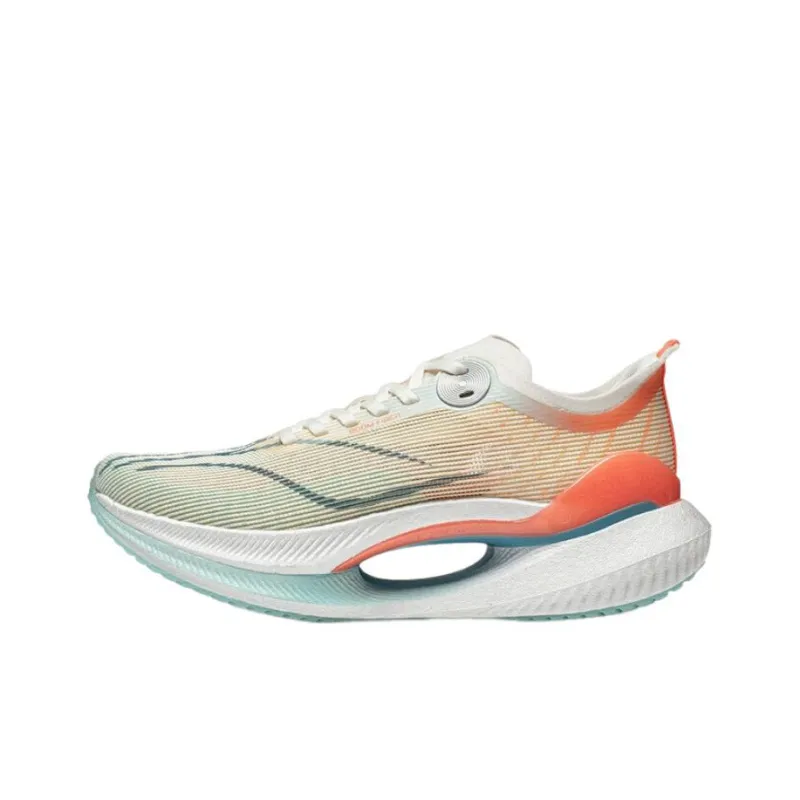 LiNing Jueying 2 Essential Cushioned Slip Resistant Low Top Running Shoes Women's White Orange-0