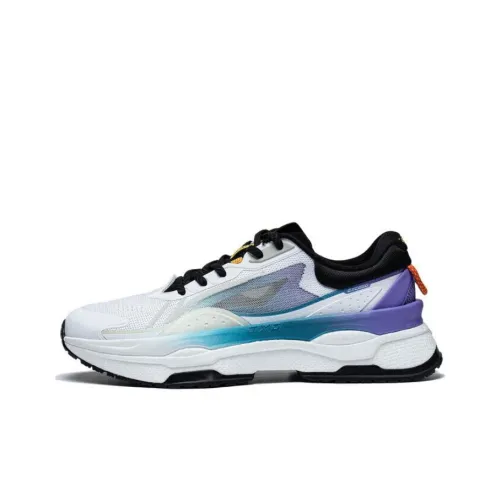 LiNing Exceed 7 Cushioning Anti-Slip Wear-Resistant Breathability Low-Top Casual Shoes Men's White Purple