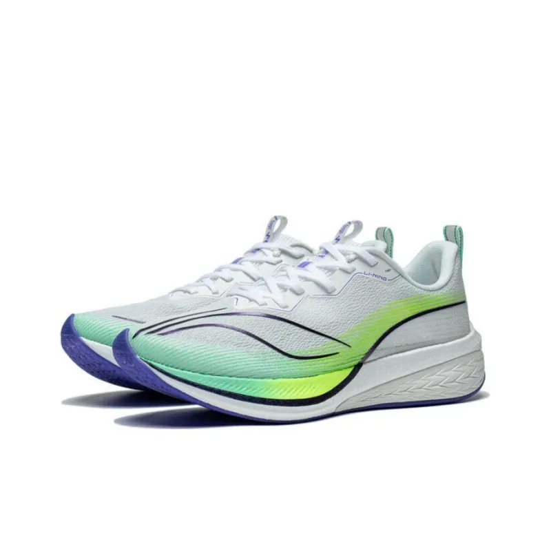 LiNing Red Hare 6 Pro Cushioning Low Top Sprint Long Distance Running Training Marathon Running Shoes Men's White-2