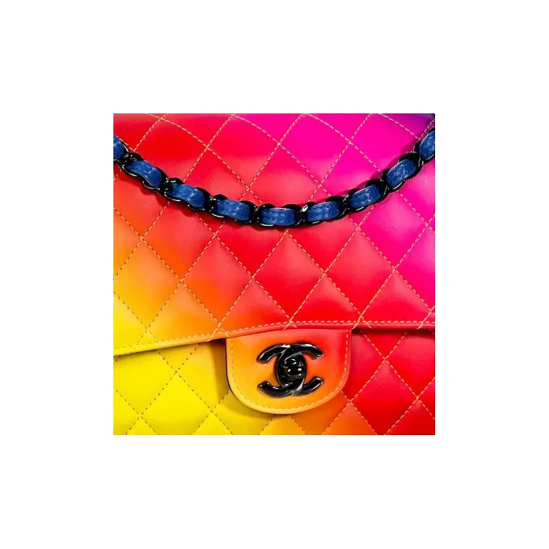 CHANEL 23C Spring Classic Flap CF Calfskin Flap Bag, Shoulder Bag, Crossbody Bag, Handbag Medium Size Women's Gradient-5