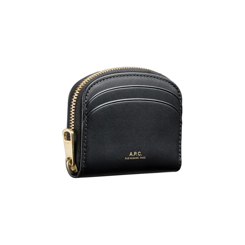 A.P.C Cow Leather Wallet Mini Women's Black-1